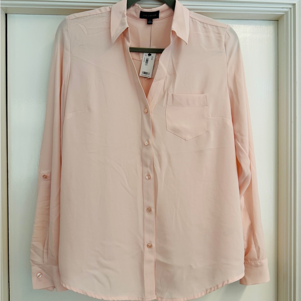 The Limited - Women’s Soft Pink Button-Down Blouse, Size S